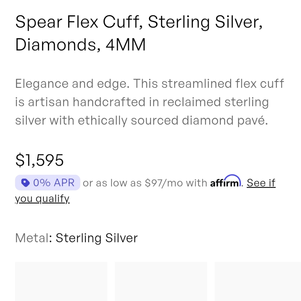 John Hardy Slim Spear Flex Cuff, Sterling Silver, Diamonds, 4MM - Picture 7 of 14